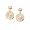 Sohi Women's Rope Drop Earrings In Gold
