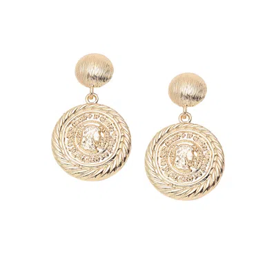 Sohi Women's Rope Drop Earrings In Gold