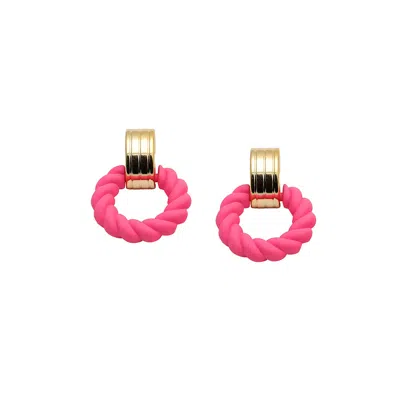 Sohi Women's Rope Drop Earrings In Pink