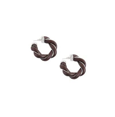 Sohi Women's Rope Hoop Earrings In Brown