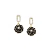 Sohi Women's Rose Drop Earrings In Black