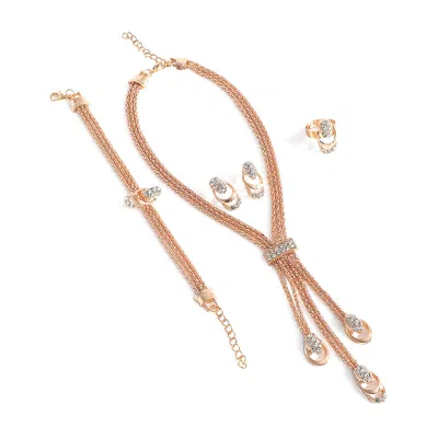 Sohi Women's Rose Gold Rope Jewellery Set