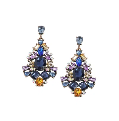 Sohi Women's Royal Drop Earrings In Blue