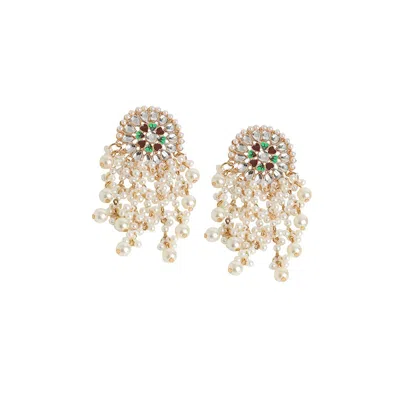 Sohi Women's Royal Drop Earrings In White