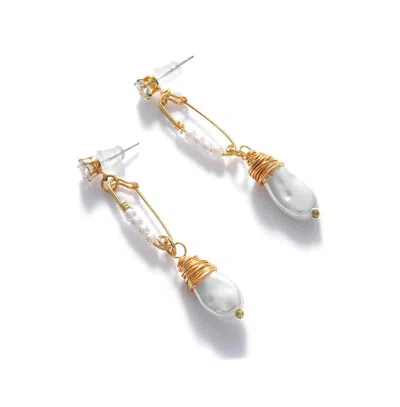 Sohi Women's Santorini Drop Earrings In White