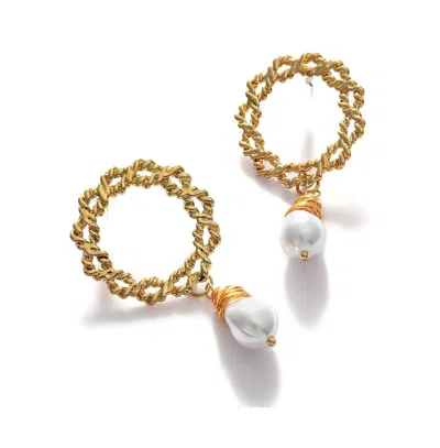 Sohi Women's Santorini Drop Earrings In White