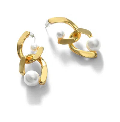 Sohi Women's Santorini Drop Earrings In White