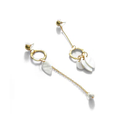 Sohi Women's Santorini Drop Earrings In White