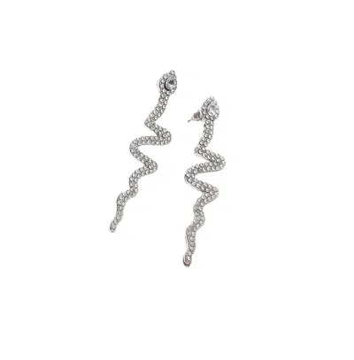 Sohi Women's Serpent Drop Earrings In Silver
