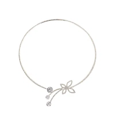 Sohi Women's Silver Bling Butterfly Necklace