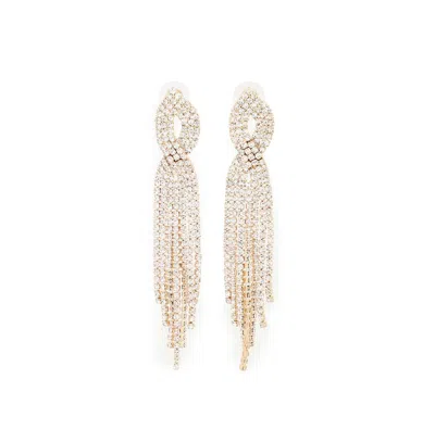 Sohi Women's Silver Bling Cluster Drop Earrings