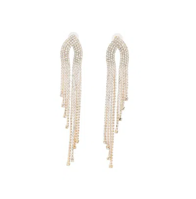 Sohi Women's Silver Bling Cluster Drop Earrings