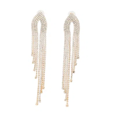 SOHI WOMEN'S SILVER BLING CLUSTER DROP EARRINGS