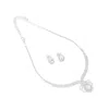 Sohi Women's Silver Bling Cluster Necklace And Earrings (set Of 2) In Silver