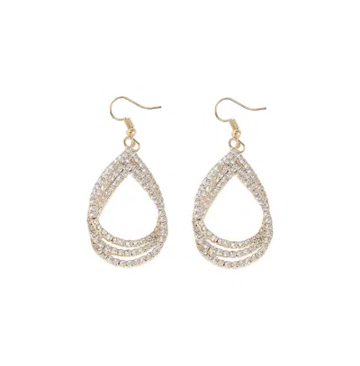 Sohi Women's Silver Bling Drop Earrings