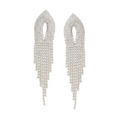Sohi Women's Silver Bling Drop Earrings