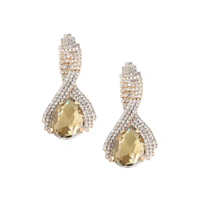 Sohi Women's Silver Bling Drop Earrings