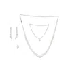 Sohi Women's Silver Bling Stone Necklace, Earrings, Bracelet And Ring (set Of 4) In Silver
