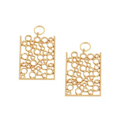 Sohi Women's Silver Bubble Drop Earrings In Gold