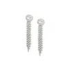 Sohi Women's Silver Circular Bling Drop Earrings