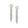 Sohi Women's Silver Circular Bling Drop Earrings In Silver
