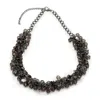Sohi Women's Silver Cluster Collar Necklace In Black