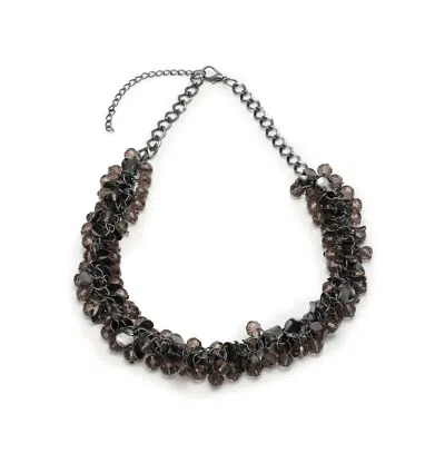 SOHI WOMEN'S SILVER CLUSTER COLLAR NECKALCE