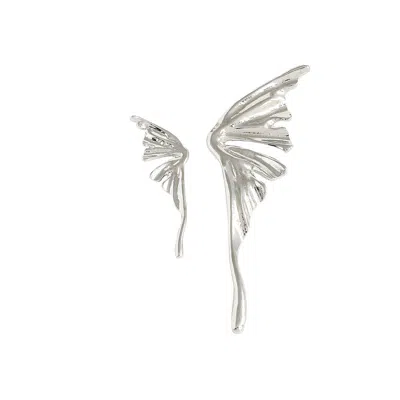 Sohi Women Silver Coloured Drop Earrings In Metallic