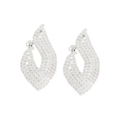 Sohi Women Silver Coloured Drop Earrings