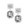 Sohi Women Silver Coloured Drop Earrings