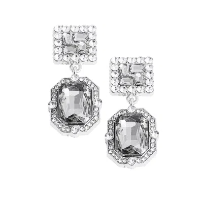 Sohi Women Silver Coloured Drop Earrings
