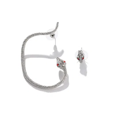 Sohi Women Silver Coloured Earcuff In Metallic