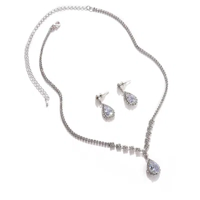 Sohi Women Silver Coloured Jewellery Set