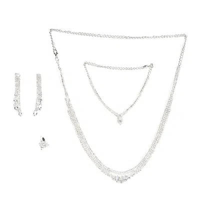 Sohi Women Silver Coloured Jewellery Set