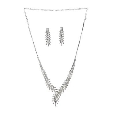 Sohi Women Silver Coloured Jewellery Set