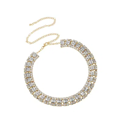 Sohi Women's Silver Crystal Bling Necklace