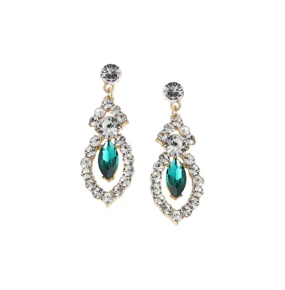 Sohi Women's Silver Dazzling Drop Earrings