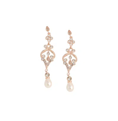 Sohi Women's Silver Dazzling Drop Earrings