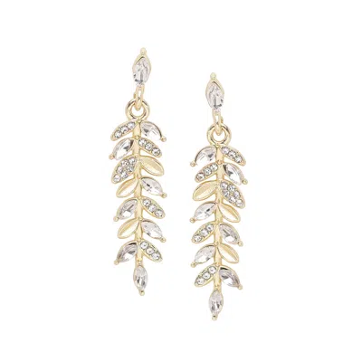 Sohi Women's Silver Foliage Drop Earrings