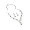 Sohi Women's Silver Intricate Embellished Flora Jewellery Set In Silver