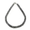 Sohi Women's Silver Plated Designer Collar Necklace In Black