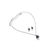 Sohi Women's Silver Plated Designer Jewellery Set In Blue