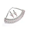 Sohi Women's Silver Plated Designer Jewellery Set In Pink