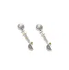 Sohi Women's Silver Plated Party Designer Stone Drop Earrings In Silver