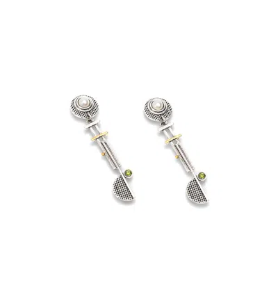 Sohi Women's Silver Plated Party Designer Stone Drop Earrings