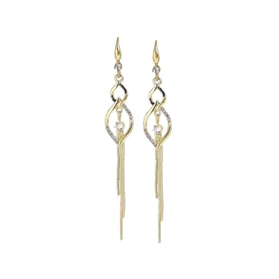 Sohi Women's Silver Sleek Drop Earrings