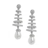 Sohi Women's Silver Swirl Drop Earrings