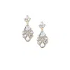 Sohi Women's Silver Teardrop Stack Drop Earrings