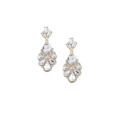 Sohi Women's Silver Teardrop Stack Drop Earrings