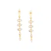 Sohi Womens White Sleek Drop Earrings In Gold